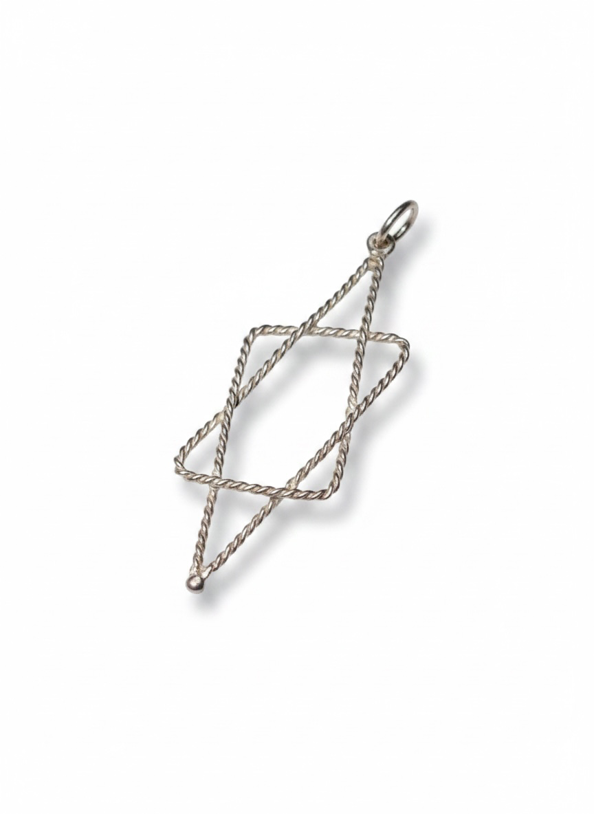 Pre-loved sterling silver Star of David pendant with white stone inlay – photo 1