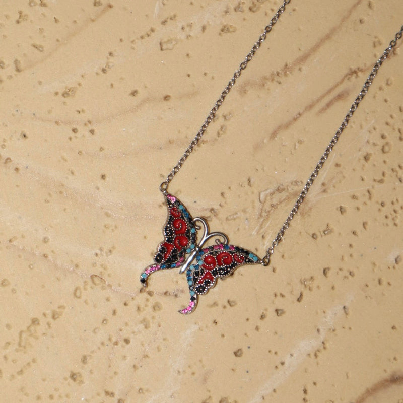 Multicolor Butterfly Necklace