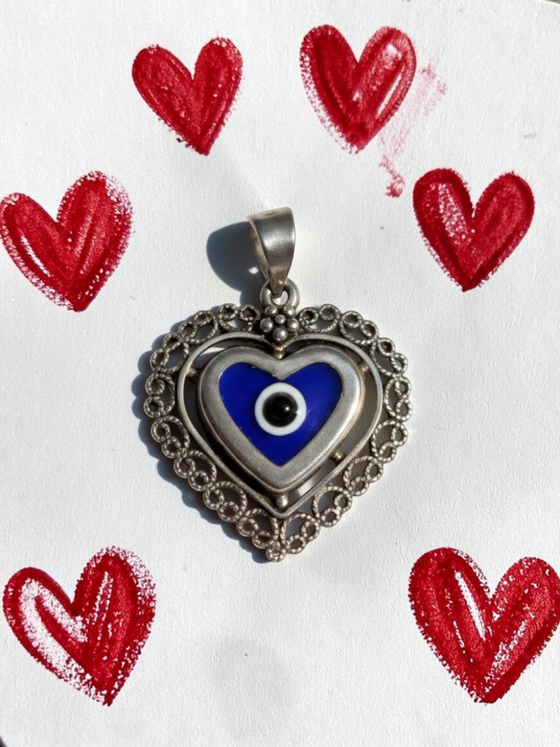 Heart Evil Eye Pendant