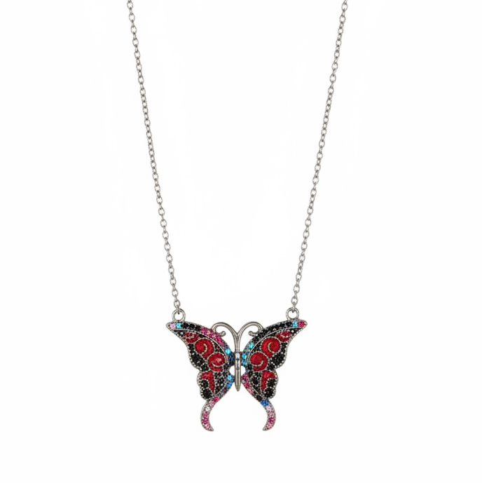 Multicolor Butterfly Necklace