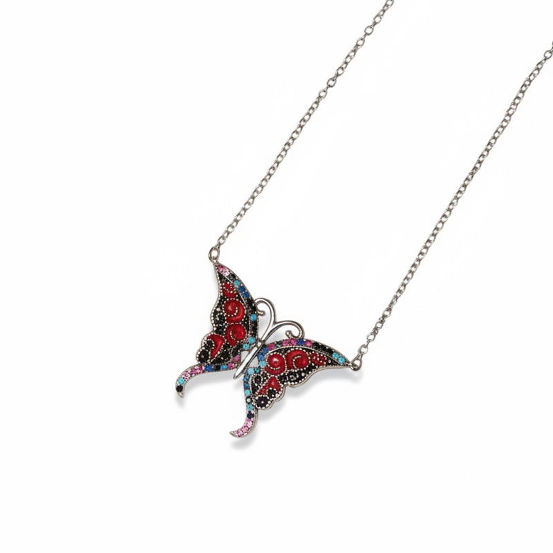 Multicolor Butterfly Necklace