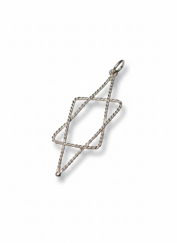 Pre-loved sterling silver Star of David pendant with white stone inlay – photo 1