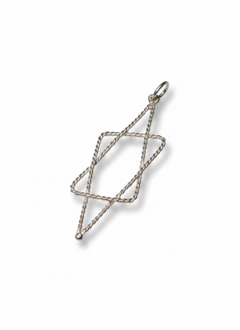 Pre-loved sterling silver Star of David pendant with white stone inlay – photo 1